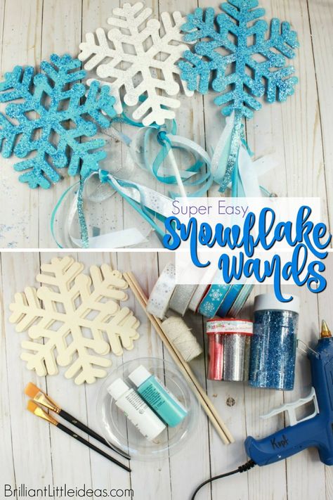 Your kids are going to love this DIY Snowflake Wand party favor. It goes great with a Frozen Elsa Costume. We used ours for pretend play being Snow Queens in a winter wonderland. Beautiful Birthday party favors or centerpieces. Watch the video on how to make your own snowflake wand Wands Diy, Winter Wonderland-party, Frozen 3rd Birthday, Frozen Birthday Party Decorations, Diy Snowflake, Elsa Birthday Party, Frozen Decorations, Frozen Bday Party, Disney Frozen Birthday Party