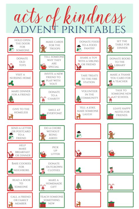 Encourage your children or students to make a difference this holiday season by completing acts of kindness. Download your free printables here. Advent Worksheets, Advent Printables, Kindness For Kids, Kindness Elves, Printable Advent Calendar, Christ Centered Christmas, Advent Calendars For Kids, Christmas Board, Diy Advent Calendar