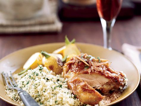 Chicken in Red Wine Vinegar | For Paula Wolfert, this rustic Lyonnais dish is comfort food. Slow cooking transforms red wine vinegar, tomato, shallots, garlic and a touch of honey ... Red Wine Vinegar Recipes, Vinegar Recipes, Slow Cooker Korean Beef, Roasted Apples, Red Lentil Soup, Lentil Stew, Duck Recipes, Chicken Spices, Diet Vegetarian