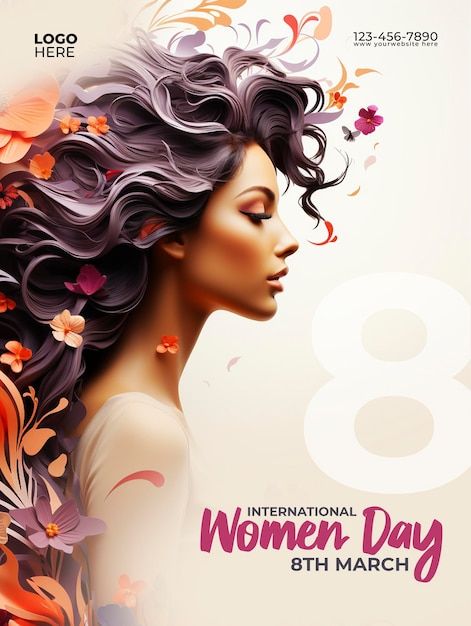 PSD international womens day 8th march | Premium Psd #Freepik #psd #stop #background #history #woman March Travel, Women's Day 8 March, Minimalist Skincare, Brightening Skincare, 8th March, Balcony Grill, Balcony Grill Design, Night Time Skin Care Routine, 8 March