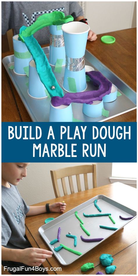 Play Dough Marble Run, School Age Building Activities, Letter A Stem Activities, Engineering For Preschoolers, Create And Build Activities, Grade 1 Stem Activities, Marble Run Stem Challenge, Preschool Challenge Activities, Stem Marble Run