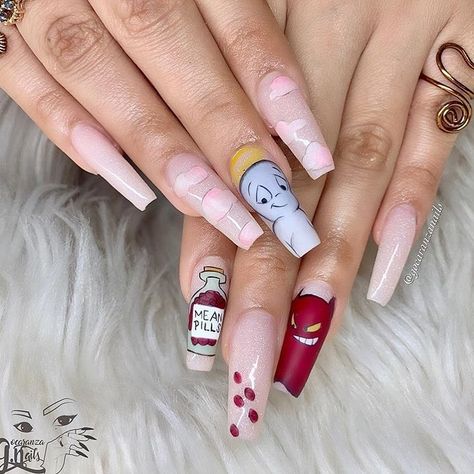 #casper 👻 @gocaranzanails 💊 #nailsmagazine #halloween Casper Nails, Sequin Skirt Outfit, Gold Sequin Skirt, Chunky Knit Jumper, Almond Shape Nails, Halloween Nail, Halloween Nail Art, Hot Nails, Acrylic Nails Coffin