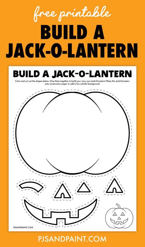 free printable build a jack o lantern craft Paper Plate Jack O Lantern Craft, Paper Jack O Lantern Craft, Jackolantern Crafts For Kids, Jack O Lantern Crafts For Toddlers, Jackolantern Crafts For Preschool, Build A Jack O Lantern Printable, Jack O Lantern Craft Preschool, Build A Pumpkin Printable, Jack O Lantern Templates