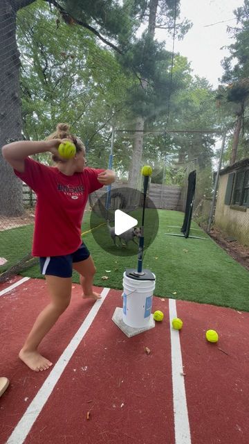 The Diamond 💎 by Morgan Fitzpatrick on Instagram: "Another throwing drill for you🫵 The purpose of the “high tee” drill for throwing is to help realign your throwing motion. The block of having the ball on the tee makes the thrower go up and over the top modeling proper throwing techniques. And of course my puppy had to make an appearance 🐶  #softball #softballlife #softballdrills #softballpractice #throwing #throwingsoftball #throwingmechanics #throwingpost #fyp #fypシ #fypage #fypp" Throwing Drills For Softball, Baseball Throwing Drills, Softball Situation Drills, Softball Hitting Drills For Power, Outfield Drills For Softball, Softball Batting, Softball Drills, Softball Coach, Softball Life