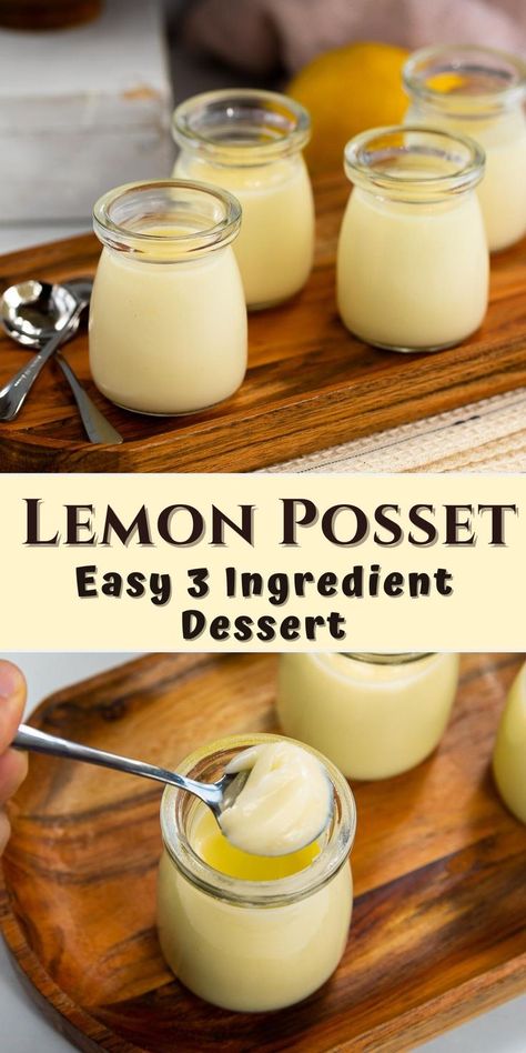 Lemon Posset Recipe, Posset Recipe, Lemon Posset, 3 Ingredient Desserts, Lemon Dessert Recipes, Cream Desserts, Whipping Cream, Lemon Desserts, Classic Desserts