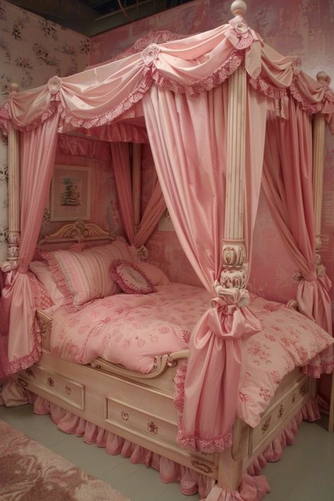 Canopy Bed Girl, Canopy Bed Ideas, Bed Girl, Girls Bed Canopy, Princess Room Decor, Sister Room, Chic Bedrooms, Intimate Space, Storybook Cottage