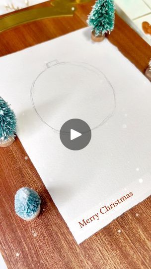 Watercolor Christmas Cards Ideas Simple Easy, Watercolor Christmas Cards Ornaments, Christmas Tree Watercolor Tutorial, Simple Watercolor Christmas Cards, Metallic Watercolor Christmas Cards, Watercolor Christmas Balls Tutorial, Watercolor Ornament Card, Whimsical Christmas Art, Watercolor Christmas Ornaments