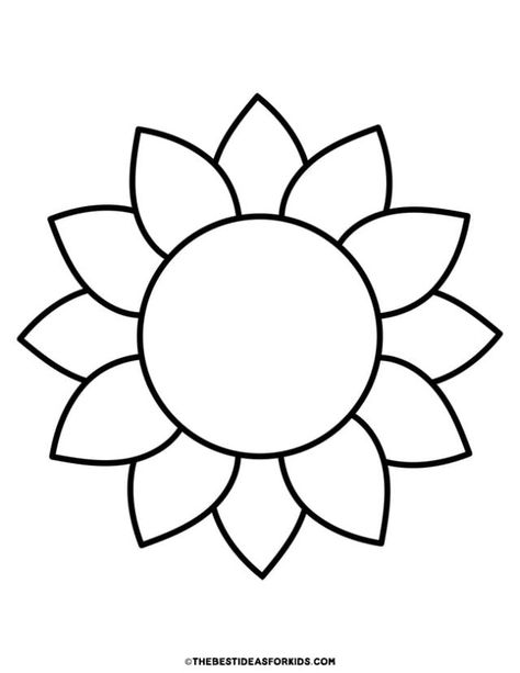 sunflower short petals template Printable Sunflower Template, Sunflower Pattern Free Printable, Sunflower Template Free Printable, Petals Template, Sunflower Art Project, Sunflower Coloring, Sunflower Template, Sunflower Mosaic, Sunflower Coloring Pages