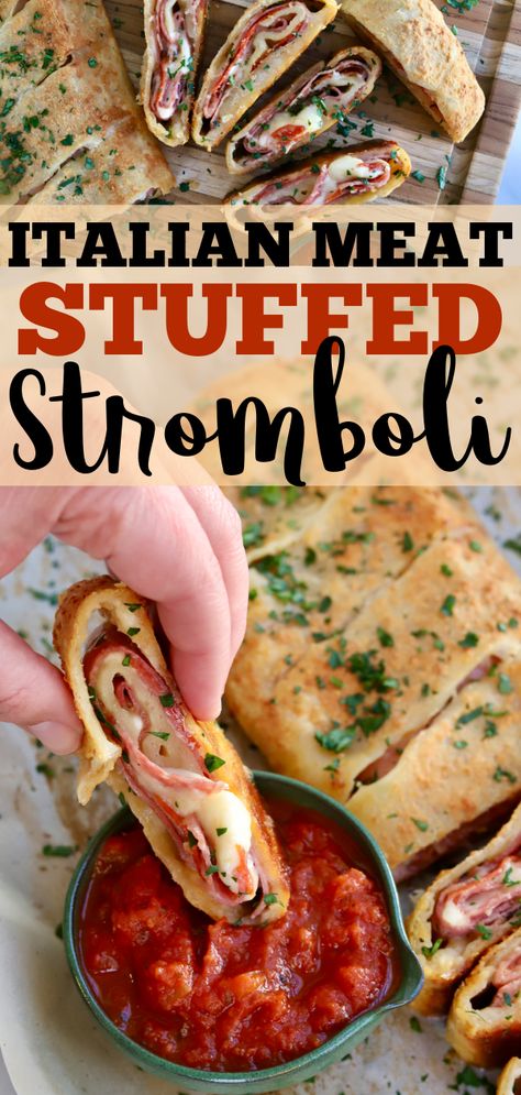 Meat Stromboli, Gourmet Picnic, Stromboli Pizza, Homemade Dough Recipe, Stromboli Recipe, Classic Grilled Cheese, Italian Meats, Flat Breads, Family Favorite Recipes