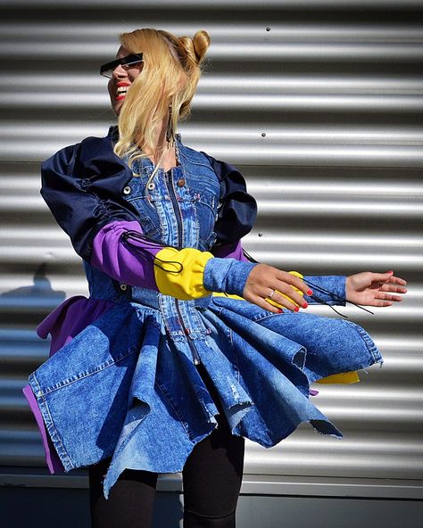 Denim 2023, Rocker Jacket, Long Denim Skirts, Fun Denim, Wild Outfits, Upcycle Ideas, Perfect Jacket, Denim Jacket Outfit, Feel Empowered