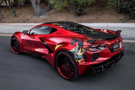 [PICS] Rapper Trippie Redd's Custom Widebody C8 Corvette is a Head Turner! - Corvette: Sales, News & Lifestyle Corvette Zo6, Kereta Sport, Laferrari Aperta, Luxury Cars Audi, C8 Corvette, Ferrari Cars, Toyota Supra Mk4, Red Corvette, Aesthetic Cool