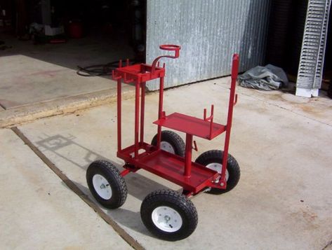 Homemade Welder Carts - Page 2 - Pirate4x4.Com : 4x4 and Off-Road Forum Mig Welder Cart, Welder Cart, Wagon Ideas, Welding Works, Homemade Machine, Mobile Welding, Fabrication Work, Garage Workshop Organization, Tig Welder