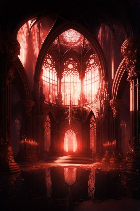 Red Castle Fantasy Art, Red Castle Aesthetic, Pubg Wallpapers, Crystal Tokyo, Red Castle, Vampire Games, Illustration Reference, Building Interior, Dark Castle