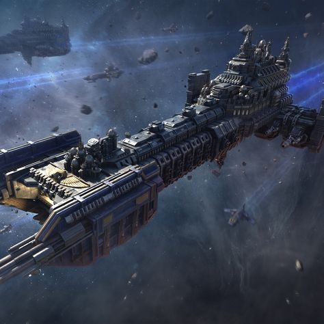 Battlefleet Gothic, Space Fleet, Space Ships Concept, Space Engineers, Space Ship Concept Art, Space Battleship, Arte Punk, Starship Design, Warhammer 40k Art