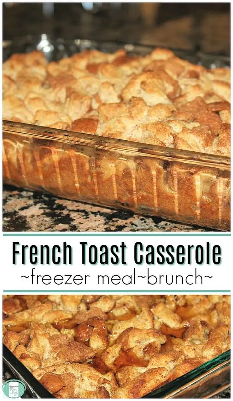 Sleep in a bit longer this weekend. Breakfast is in the freezer ready to go in the oven! #frenchtoastcasserole #breakfastcasserole #breakfastrecipes #freezermeals101 #makeaheadrecipes #makeaheadmeals #brunchrecipes Casserole Breakfast Recipes, Christmas Morning French Toast, Make Ahead French Toast Casserole, Easy Weekend Breakfast, Make Ahead French Toast, Casserole Breakfast, French Toast Ingredients, French Toast Casserole Recipes, Freezer Meal Planning