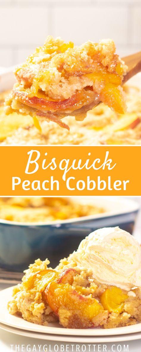 Biscuit Peach Cobbler, Using Canned Peaches, Bisquick Peach Cobbler, Cobbler With Bisquick, Canned Peach Cobbler Recipe, Peach Cobbler With Bisquick, Fresh Peach Cobbler, Cobbler Recipes Easy, Easy Peach Cobbler Recipe