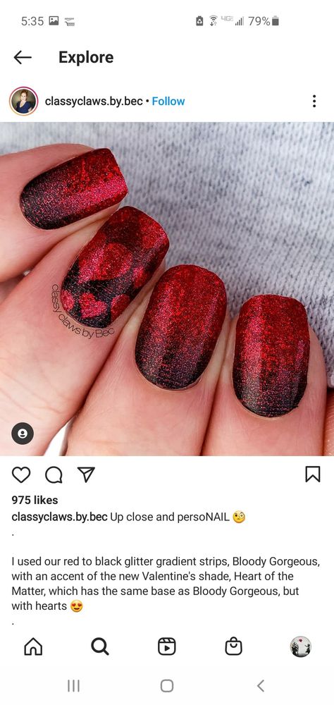 Bloody Gorgeous Heart of the Matter Color Street Red, Color Street Mixed Mani, Mixed Mani, Nail Styles, Street Nails, Glam Nails, I Love Nails, Color Street Nails, Fancy Nails