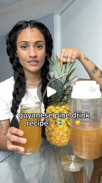 SandyKING💥 on Instagram: "thankful for my 🇬🇾 roots because we don’t waste anything! here’s an innovative way to use your pineapple skin into a delicious pine drink. no additives bullshjjjtttt. the shelf life is 2 days max!! but i guarantee it’ll be gone before then 🤪#

you’ll try it? or have had this before? 🍍☀️

#pineappledrink #guyanese #innovative" Guyanese Food, Pineapple Skin, Pineapple Drink, Skin Drinks, Pineapple Drinks, Juicy J, Health Drinks, Health Drink, Shelf Life