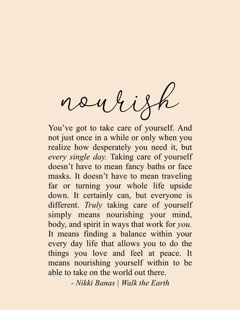 Take care of yourself inside and out ❤ You’re worth it ❤ | Quotes & Poetry by Nikki Banas - Walk the Earth | On self love, taking care of yourself, nourish yourself, self care, be kind to yourself, happiness, joy, love. Quotes About A New Journey, Starting A New Journal Quotes, Inspiring Quotes Brene Brown, Missing Family Quotes, Earth Quotes, Soul Love Quotes, Motivation Positive, Servant Leadership, John Maxwell