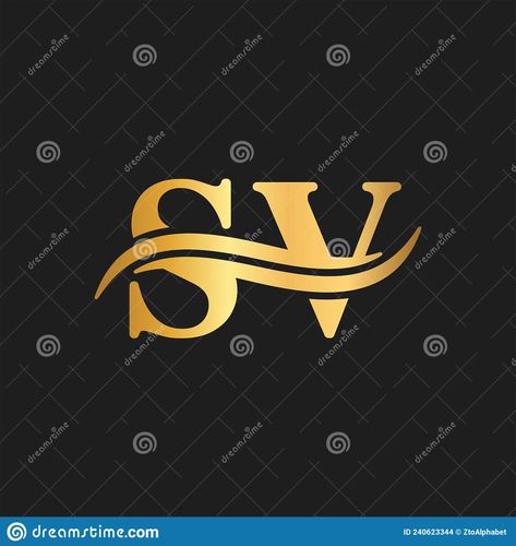 Sv Logo, Luxury Logotype, Minimal Typography, Letter Logo, Business Names, Amazon Logo, Elegant Design, Stock Vector, Vector Illustration