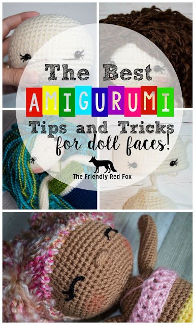 Best Amigurumi Tips and Tricks for Doll Faces! Learn how to do the eyes two ways, make a nose and add those pretty cheeks! Amigurumi Tips, Amigurumi For Beginners, Crochet Eyes, Doll Faces, Crochet Faces, Amigurumi Tutorial, Doll Eyes, Crochet Doll Pattern, Red Fox