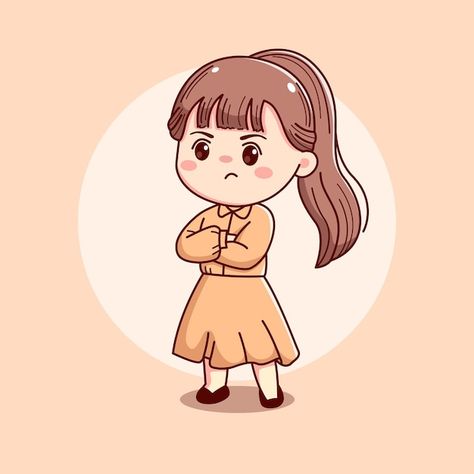 Cute beautiful girl feeling angry mascot... | Premium Vector #Freepik #vector #woman-style #woman-character #woman-girl #girl Cartoon Women Character, Cute Animated Girl, Angry Illustration, Cute Girl Sticker, Friend Journal, Cute Girl Cartoon, Cute Couple Names, Animated Girl, Feeling Angry