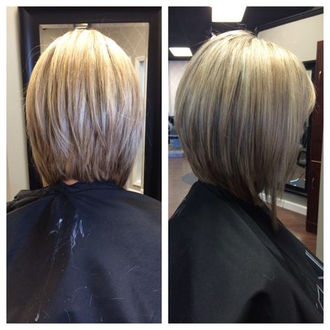 Long inverted bob Back Of Bob Haircut, Bob Haircut Back View, Angled Bob Hairstyles, Inverted Bob Hairstyles, Stacked Bob Hairstyles, Stacked Bob Haircut, Bob Haircut For Fine Hair, Long Bob Haircuts, Hairstyle Gallery