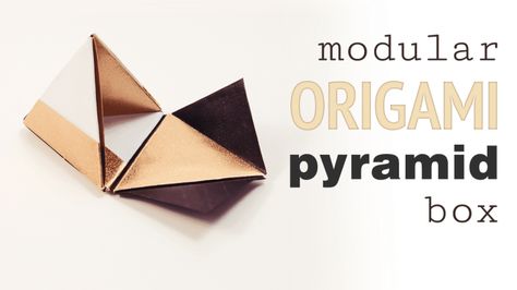 origami-modular-pyramid-gift-box1 Origami Pyramid, Gift Box Tutorial, Handmade Paper Boxes, Paper Kawaii, Box Origami, Origami Boxes, Carton Diy, Pyramid Box, Dollar Origami