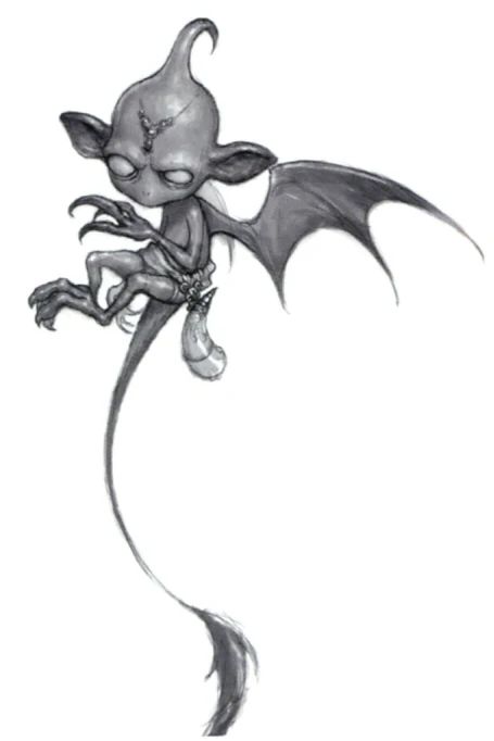 Imp (Final Fantasy XI) | Final Fantasy Wiki | Fandom Scary Unicorn, Imp Art, Trippy Tattoo, Final Fantasy Xi, Fairy Drawings, Dark Creatures, Fantasy Drawings, Mythical Creatures Art, Mythological Creatures