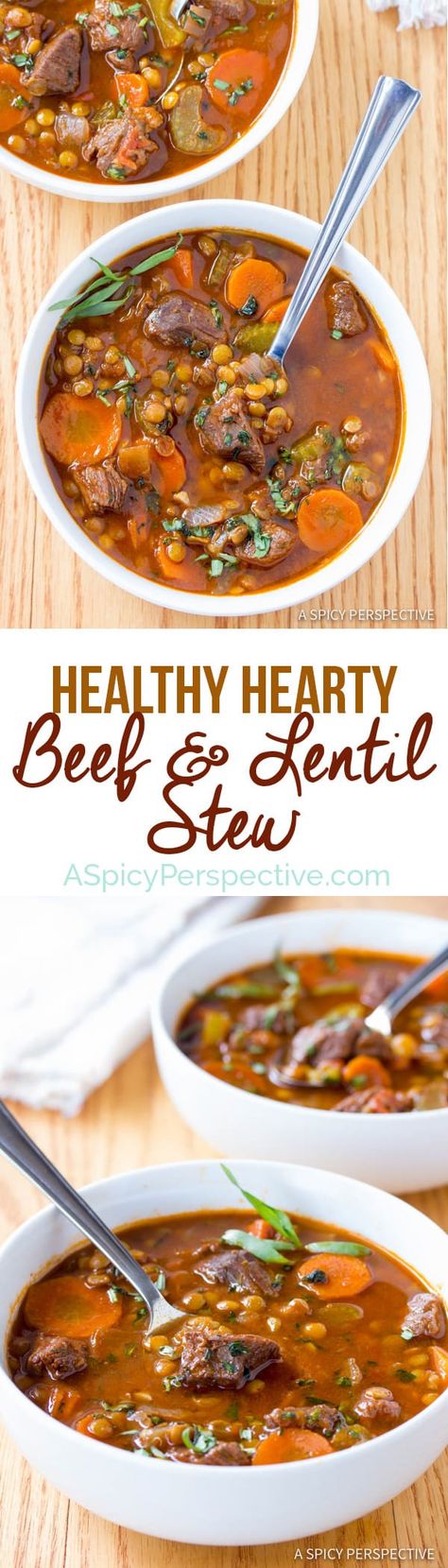 The Best Beef and Lentil Stew Recipe | ASpicyPerspective.com #healthy Beef And Lentil Stew, Beef Lentil Stew, Beef And Lentil, Soup Recipes Healthy, Lentil Stew Recipes, Beef Stews, Healthy Beef, Lentil Stew, Stew Recipe