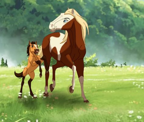 Spirit Fanart, Horse Oc, Spirit Horse Movie, Anime Puppy, Good Background, Spirit And Rain, Spirit The Horse, Spirit Stallion, Horse Movies