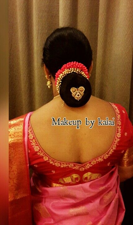 Makeup by kalai#R.Tnagar bangalore 32 Koppu Hairstyles Indian, Bridal Hair Decorations, Bridal Hairstyle Indian Wedding, Hair Style On Saree, Hair Styels, Hair Style Vedio, Engagement Hairstyles, Bridal Hairdo, Hairstyles Indian