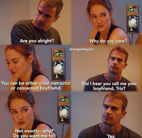 Tris And Tobias Kiss, Reminiscing Quotes, Divergent Jokes, Divergent Cast, Divergent Fan Art, Divergent Dauntless, Divergent Theo James, Divergent Memes, Divergent Tris