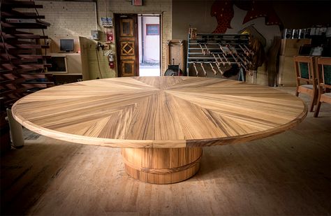 Expanding Round Table, Dining Room With Round Table, Expanding Table, Burled Wood Table, Large Round Dining Table, Heritage Furniture, Open Plan Kitchen Dining Living, Circular Dining Table, Dining Table Price