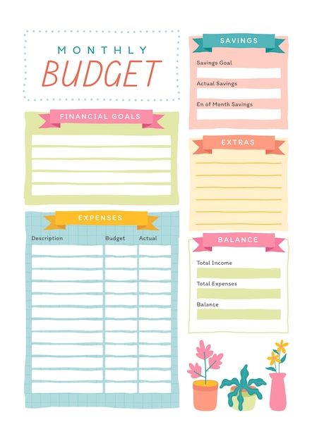 Free vector hand drawn budget planner te... | Free Vector #Freepik #freevector #budget-planner #template-schedule #schedule-design #schedule Personal Financial Management, Ipad Design, Budget Planner Template, Certified Financial Planner, Financial Instrument, Emergency Plan, Finance Planner, Budget Saving, Schedule Design