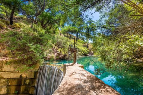 Lindos and Seven Springs tour | Greeka Seven Springs Rhodes, Seven Springs, Rhodes Greece, Island Lake, Small Lake, Europe Vacation, Photo Search, Traditional Architecture, Greek Islands