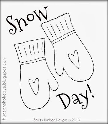 Hudson's Holidays - Designer Shirley Hudson: Snow Day! Freebie design Primitive Stitchery Christmas, Snowday Activities, Rainbow Fish Coloring Page, Animal Activities For Kids, Magic Sand, Fab 5, Primitive Stitchery, Fish Coloring Page, School Coloring Pages