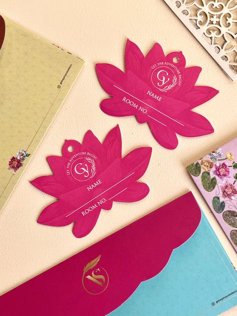 Wedding Luggage Tags, Luggage Tags Wedding, Lotus Shape, Indian Wedding Invitation Card Design, Wedding Logo Monogram, Indian Wedding Invitation Cards, Wedding Invitation Card Design, Wedding Logo, Indian Wedding Invitations