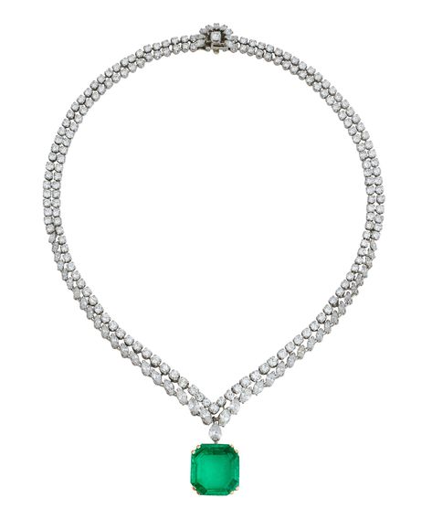 Emerald Necklaces, Real Diamond Necklace, Diamond Pendent, Designing Ideas, Diamond Necklace Designs, High Jewellery, Harry Winston, Pendent Necklace, Emerald Necklace