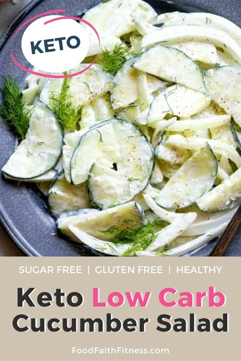 This delicious and easy-to-make keto cucumber salad is a perfect addition to any meal. It's low in carbs, making it an ideal side dish for those following a keto diet. Try it today and enjoy a refreshing and healthy cucumber salad recipe. Keto Cucumber Salad, Keto Cucumber, Healthy Cucumber Salad, Cucumber Salad Recipe, Prediabetic Diet, Keto Salads, Keto Salad, White Pasta, Cucumber Recipes Salad