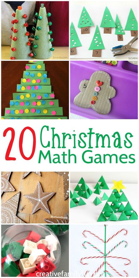 20 fun Christmas math games for preschool and elementary kids. Math Games Kindergarten, Christmas Math Games, Games Kindergarten, Games For Preschool, Christmas Math Activities, Christmas Science, Math Activities For Kids, Christmas Kindergarten, Christmas Puzzle