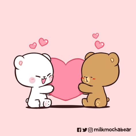 Milk Mocha Bear, Romantic Bear, Korean Skin Care Routine, Mocha Bear, Milk & Mocha, Cute Bear Drawings, Bear Drawing, Bear Valentines, Korean Skin Care