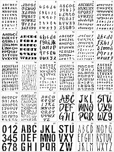 30 Pieces Letter Stencils for Painting 4 x 7 Inch Alphabet Journal Stencils Reusable Plastic Letter and Numbers Stencils Font Templates for Journal Notebook, Diary, Scrapbook Decor Supplies Alphabet Journal, Journal Stencils, Stencils Printables Templates, Lettering Styles Alphabet, Tattoo Lettering Design, Stencil Font, Stencils For Painting, Plastic Letters, Number Stencils