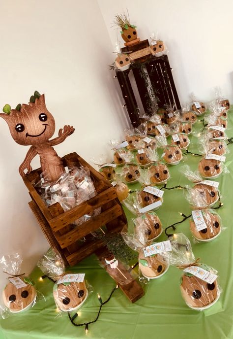 Baby Groot Birthday Party Groot Birthday Party, Groot Birthday, Marvel Birthday Party, Avenger Birthday Party, Forest Party, Avengers Party, Space Birthday Party, Toy Story Birthday Party, Avengers Birthday