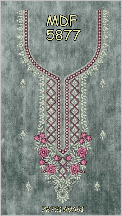 Design For Kurti, Floral Machine Embroidery Designs, Suit Neck, Top Man, Repeat Design, Design Pattern Art, Emb Designs, Message Call, Neck Designs For Suits