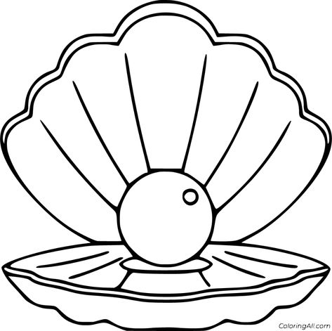 33 free printable Scallop coloring pages in vector format, easy to print from any device and automatically fit any paper size. Sea Shell Drawing Easy, Jelly Fish Printable, Scallop Drawing, Shell Coloring Pages, Sea Shell With Pearl, Seashells Template, Shell Coloring, Shell With Pearl, Decoration Creche