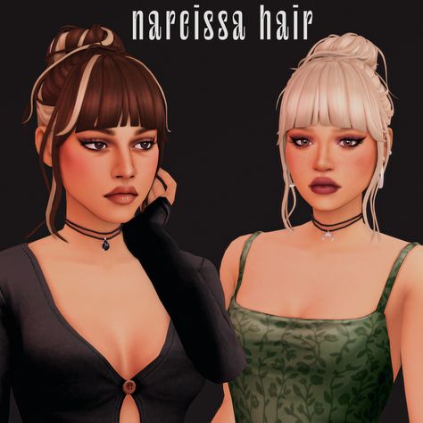 Sims 4 Arethabee, Arethabee Sims 4 Cc, Sims 4 Hair With Bangs, Sims 4 Bangs Cc, Sims 4 Bangs Hair, Kimberly Hair, Kim Hair, Cc Hair, Sims 4 Mods Cc