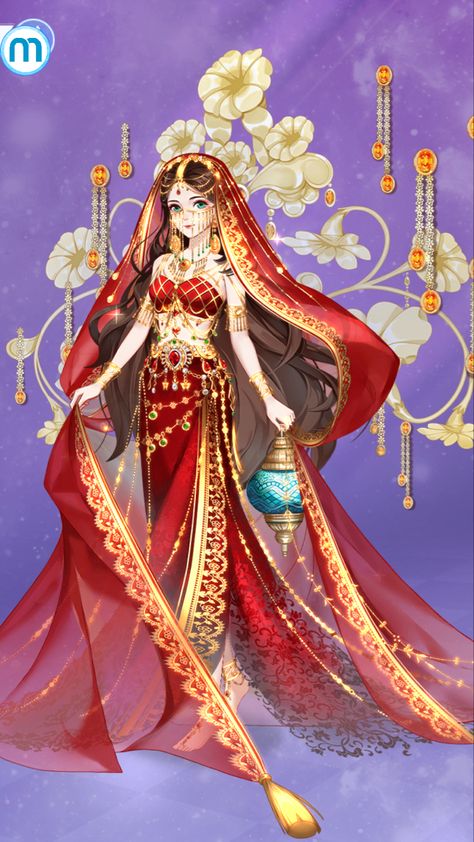 Arabian Princess Outfit, Historical Outfits, Shoujo Anime, Arabian Princess, Dragon Phoenix, Royal Art, Elegant Ladies, Princess Outfits, Arabian Nights