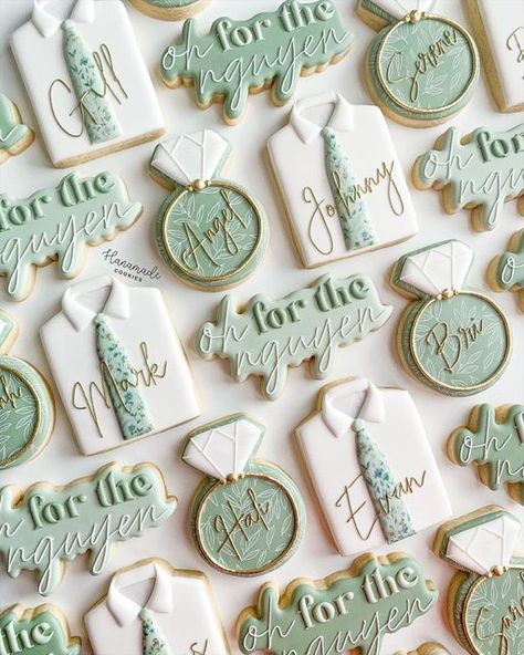 Proposal Cookies, Royal Icing Recipes, Wedding Cookies Decorated, Wedding Shower Cookies, Designer Cookies, Engagement Cookies, Bridal Cookies, Proposal Boxes, Cookies Theme