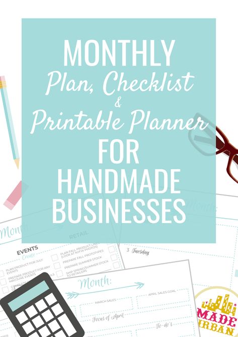 A lot of handmade business owners spend too much time creating and not enough time marketing and selling. Creating, marketing and selling are all required to run a handmade business but it can be overwhelming trying to figure out what to work on and when. This article shares what you should be working on now to make sales this month, next month and beyond. Plus there's a free checklist to follow each month and printable planner to keep track of tasks. Business Planner Printables, Business Marketing Design, Plan Checklist, Business Printables, Small Business Planner, Monthly Plan, Candle Business, Planner Printables Free, Business Organization